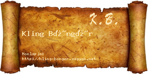 Kling Böngér névjegykártya