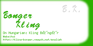 bonger kling business card